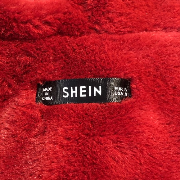 ⭐️ Shein Faux Fur Star Print Hoodie Jacket Coat size SMALL - Picture 13 of 16